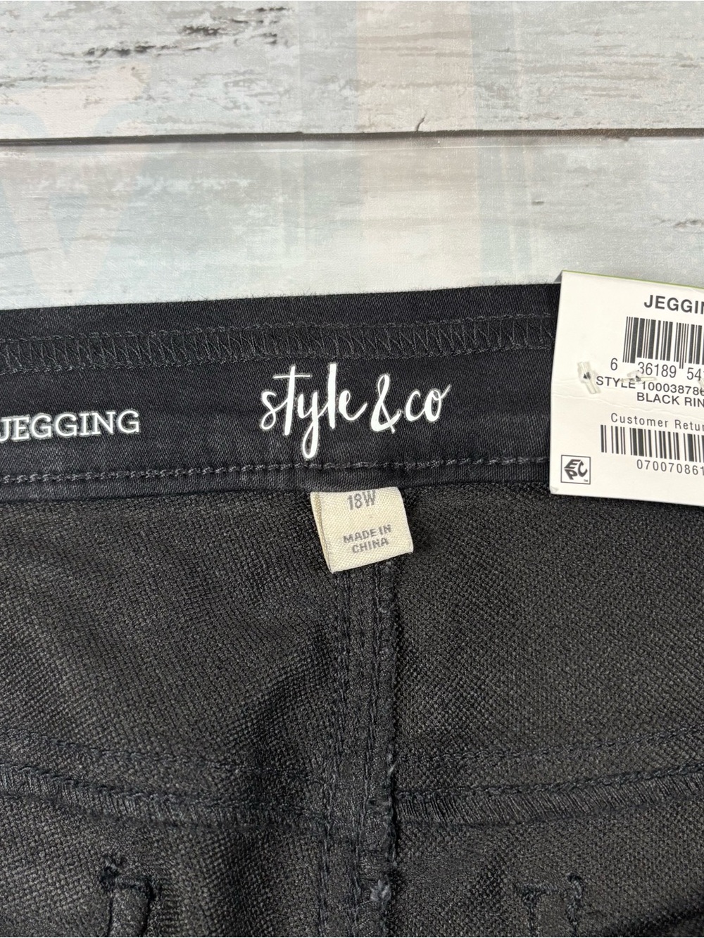 Style & Co Pull On Jeggings Women’s Size 18W Black Skinny Stretch Pants Comfort - Picture 5 of 12